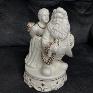 Vintage Christmas Santa Claus Mrs Claus Ceramic Figurine 9" Formalities By Baum